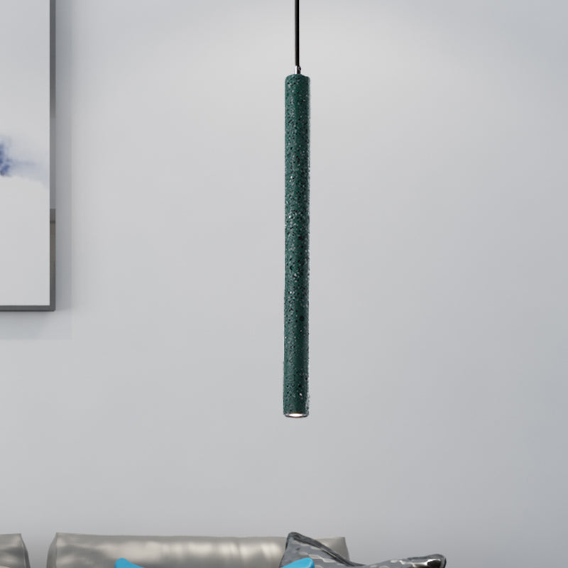 12"/21.5"H Tube Ceiling Pendant Light in Nordic Style Concrete1 Light Black/White/Yellow Hanging Ceiling Light