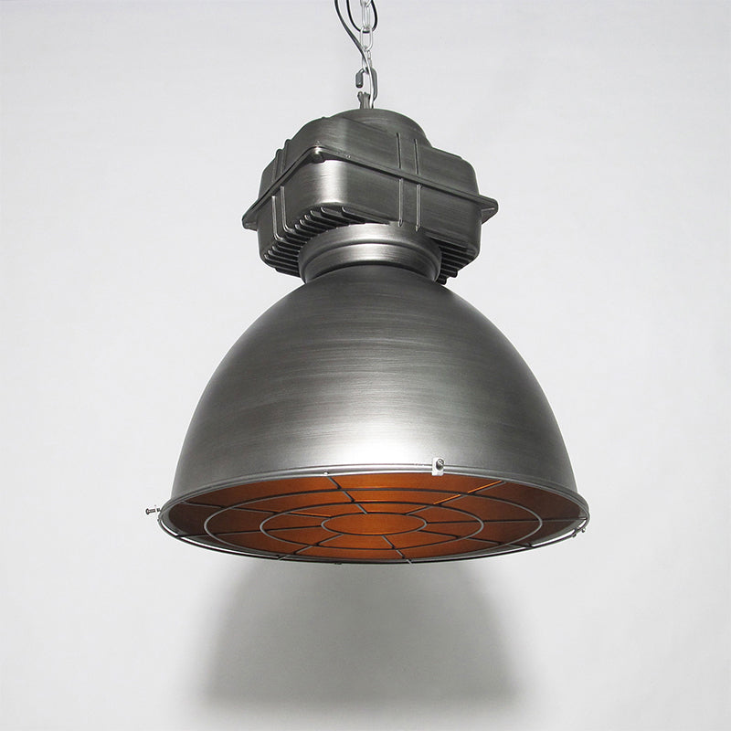 Industrial Style Dome Pendant Lighting 1 Head Metal Mine Light with Round Wire Cage