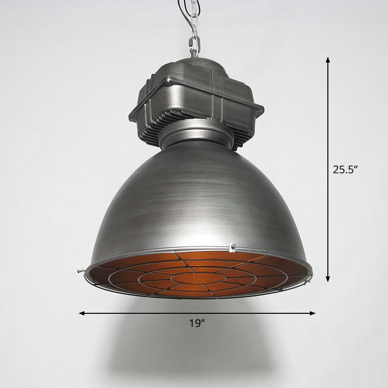 Industriestil Dome Pendelleuchte 1 Kopfmetallmine Licht mit runden Drahtkäfig