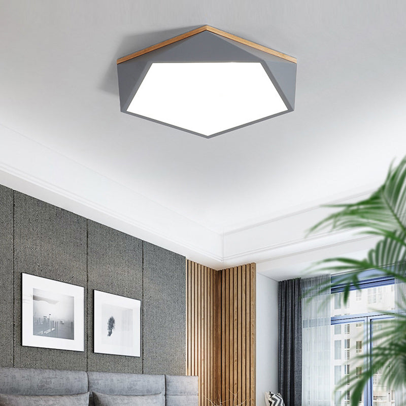 Pentagon Bedroom Ceiling Flush Mount Light Metal Minimalist Flush Mount Led Light