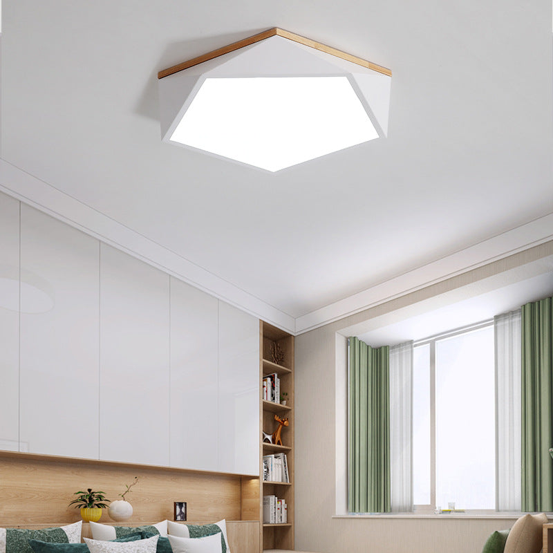 Pentagon Bedroom Ceiling Flush Mount Light Metal Minimalist Flush Mount Led Light