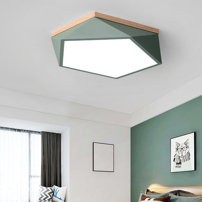 Pentagon Bedroom Ceiling Flush Mount Light Metal Minimalist Flush Mount Led Light