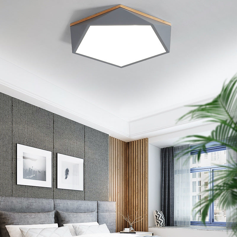 Pentagon Bedroom Ceiling Flush Mount Light Metal Minimalist Flush Mount Led Light