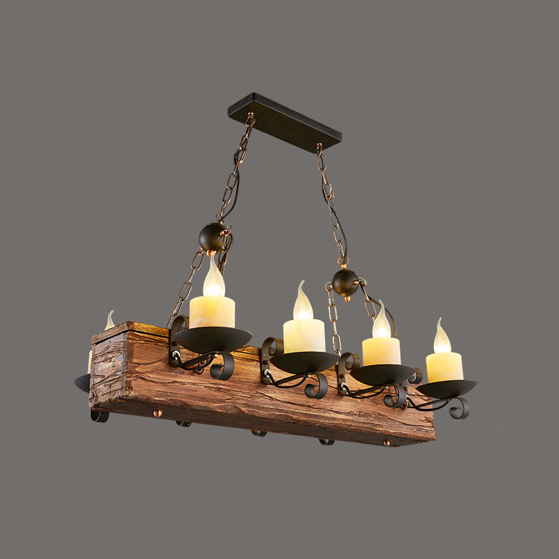 Nautical Style Lantern Chandelier Lamp Wooden Ceiling Pendant Light for Restaurant