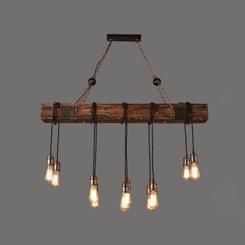 Nautical Style Lantern Chandelier Lamp Wooden Ceiling Pendant Light for Restaurant