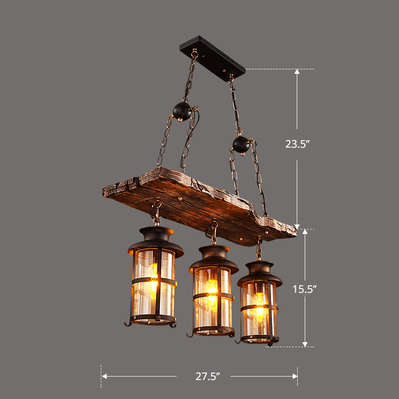 Nautical Style Lantern Chandelier Lamp Wooden Ceiling Pendant Light for Restaurant