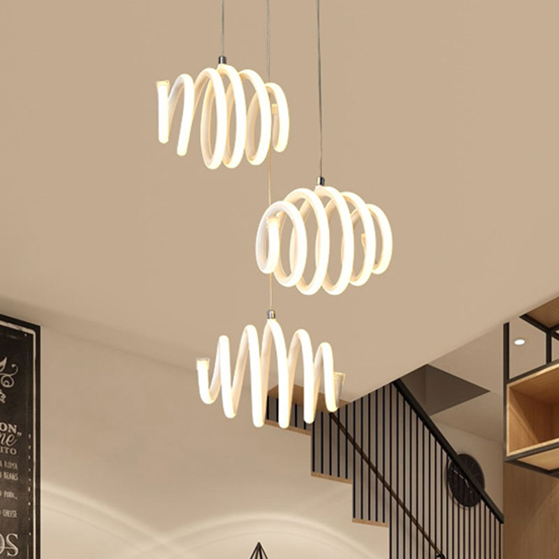 Minimalist Twisted Suspension Pendant Acrylic LED Dining Room Pendant Ceiling Light in Warm/White Light