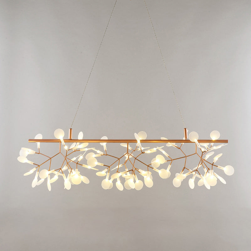 Heracleum over Island Lighting Minimalist Acrylic 81-Head Gold Pendant Ceiling Lamp