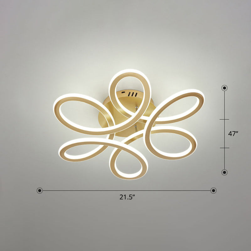 Semplicità floreale semi monte illuminazione in metallo camera da letto a led lampada a filo