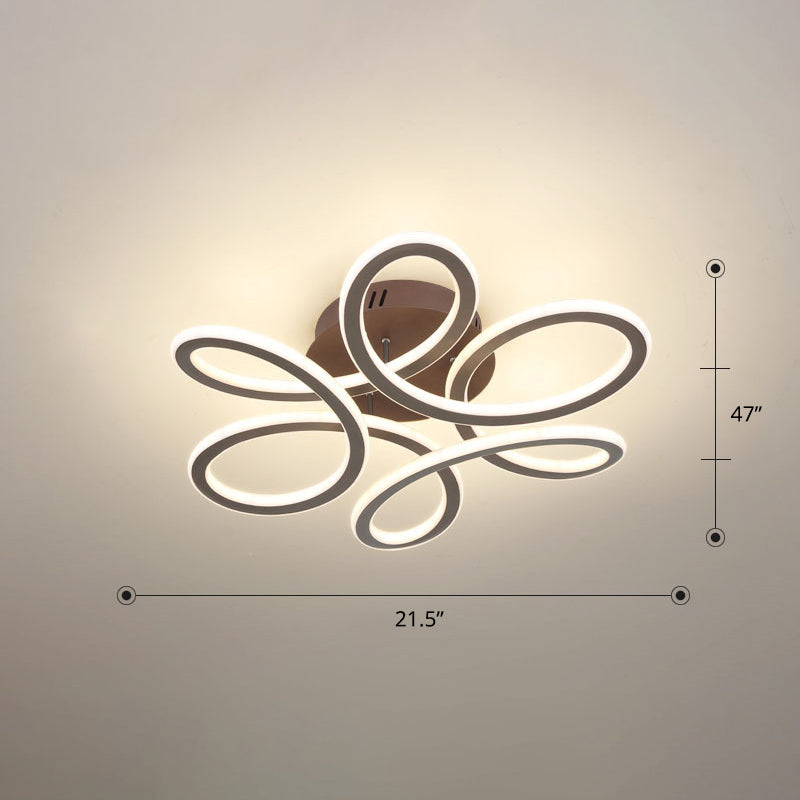 Eenvoud Floral Semi Mount Lighting metalen slaapkamer LED plafond spoeling Licht armatuur