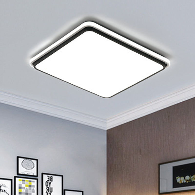 16 "/19.5" /35.5 " Wide Black and White Square/Rectangle Flush Lamp Modernist Led Acryl Flush Mount Ceiling Light in White/Warm Light