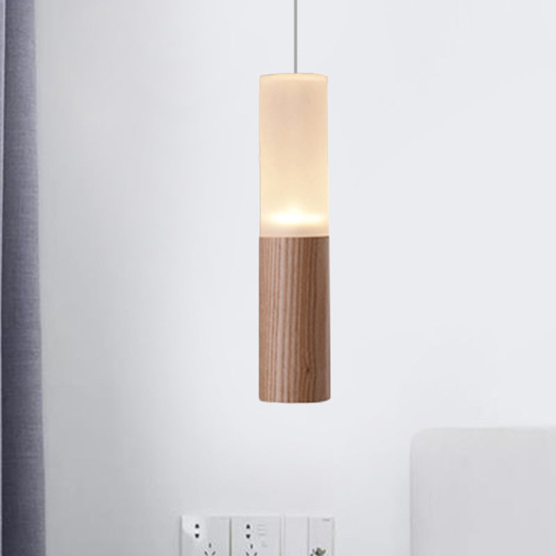 Luz de colgante LED de madera tubular contemporánea 1/5/7/7/9 lámpara colgante de techo de cocina con difusor