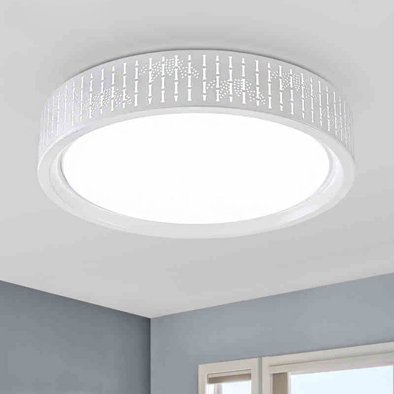 Simplicity LED Flush Mount Lamp with Acrylic Shade White Ringed Ceiling Light, 16.5"/20.5"/31" Dia