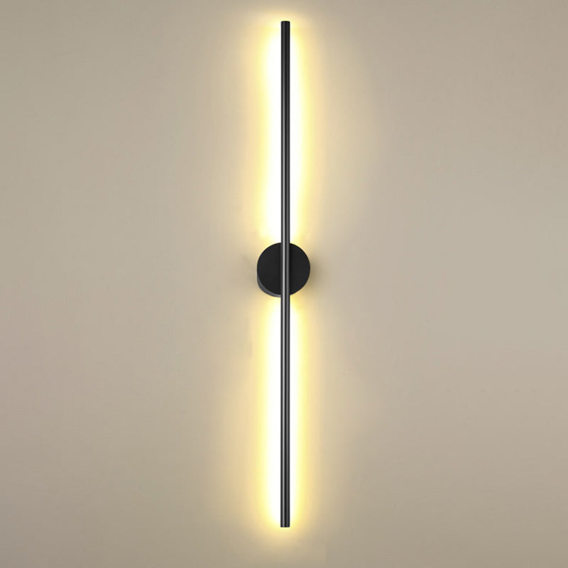 Aparte de la lámpara de pared LED de varilla negra Luz de apliques metálico de estilo simple para sala de estar