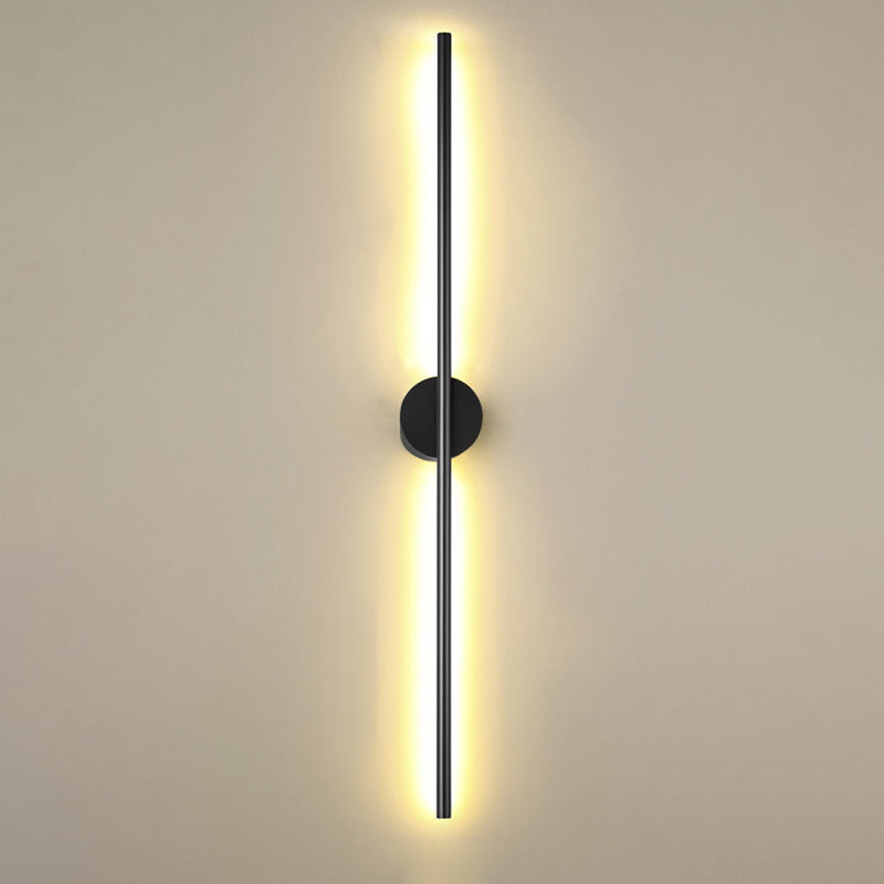 Aparte de la lámpara de pared LED de varilla negra Luz de apliques metálico de estilo simple para sala de estar