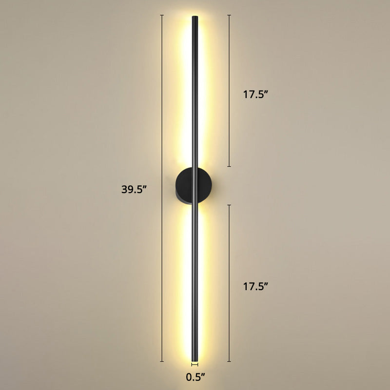 Aparte de la lámpara de pared LED de varilla negra Luz de apliques metálico de estilo simple para sala de estar