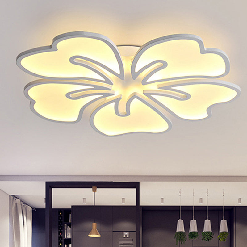 Lámpara de techo empotrada para dormitorio de acrílico con montaje empotrado de flores contemporáneas de 3/4/5 luces en luz cálida/blanca/natural