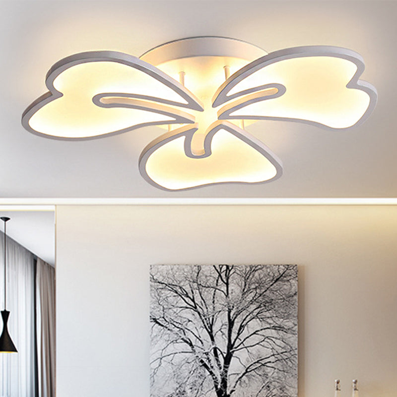 Lámpara de techo empotrada para dormitorio de acrílico con montaje empotrado de flores contemporáneas de 3/4/5 luces en luz cálida/blanca/natural