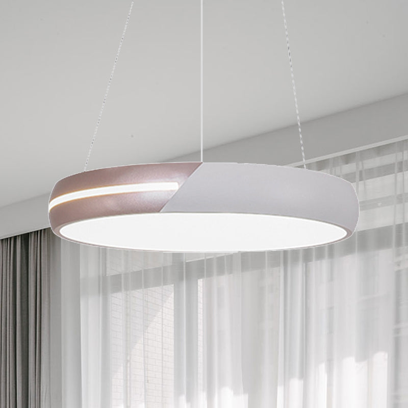 Suspension de bague en or rose Lumière LED moderne LED Métalage suspendu pour salle à manger, 18 "/ 19" /21,5 "/ 30" de large