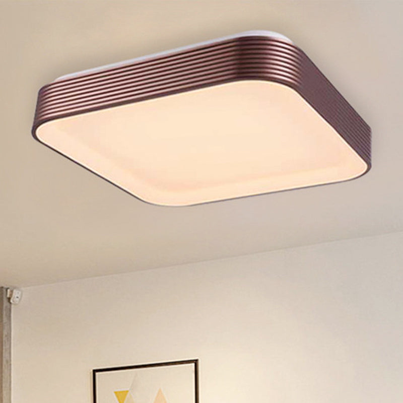 Acrilico Quadrato Soffitto Light Moderno 18 "/23.5" Wide Dark Red LED Montaggio Luce Fissaggio