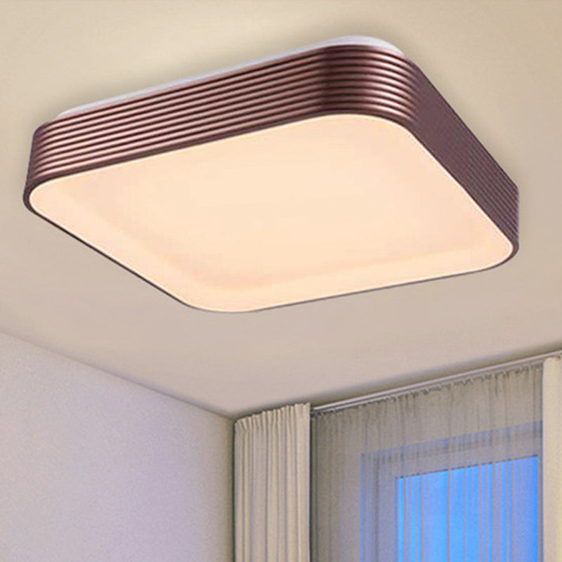 Acrilico Quadrato Soffitto Light Moderno 18 "/23.5" Wide Dark Red LED Montaggio Luce Fissaggio