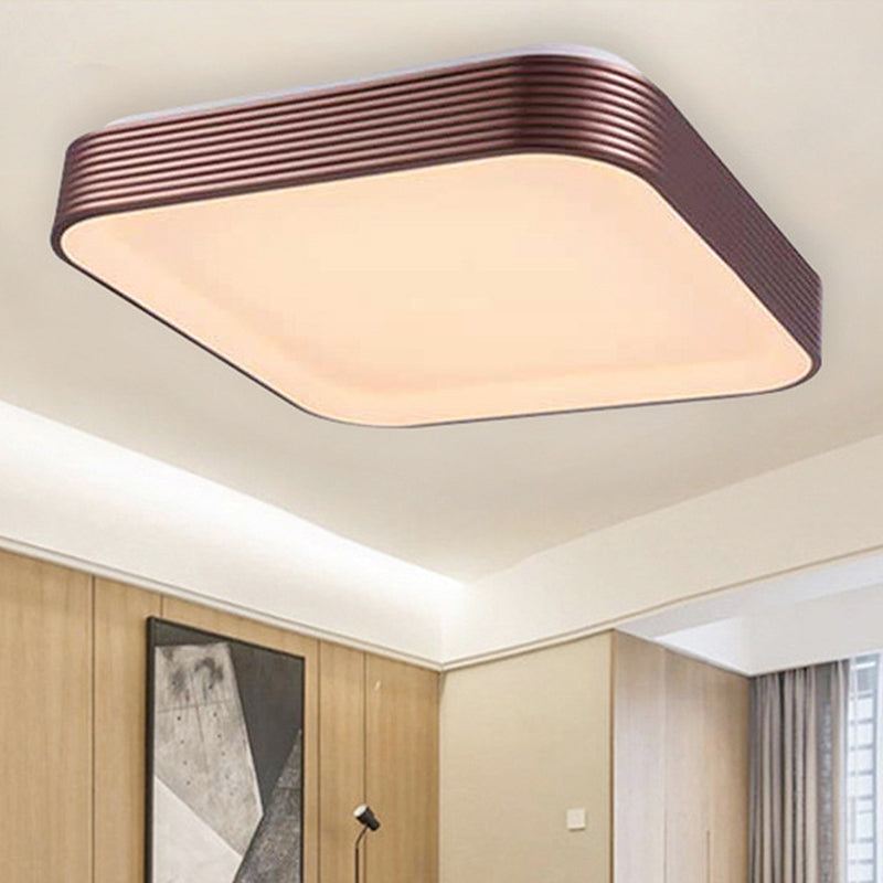 Acrilico Quadrato Soffitto Light Moderno 18 "/23.5" Wide Dark Red LED Montaggio Luce Fissaggio