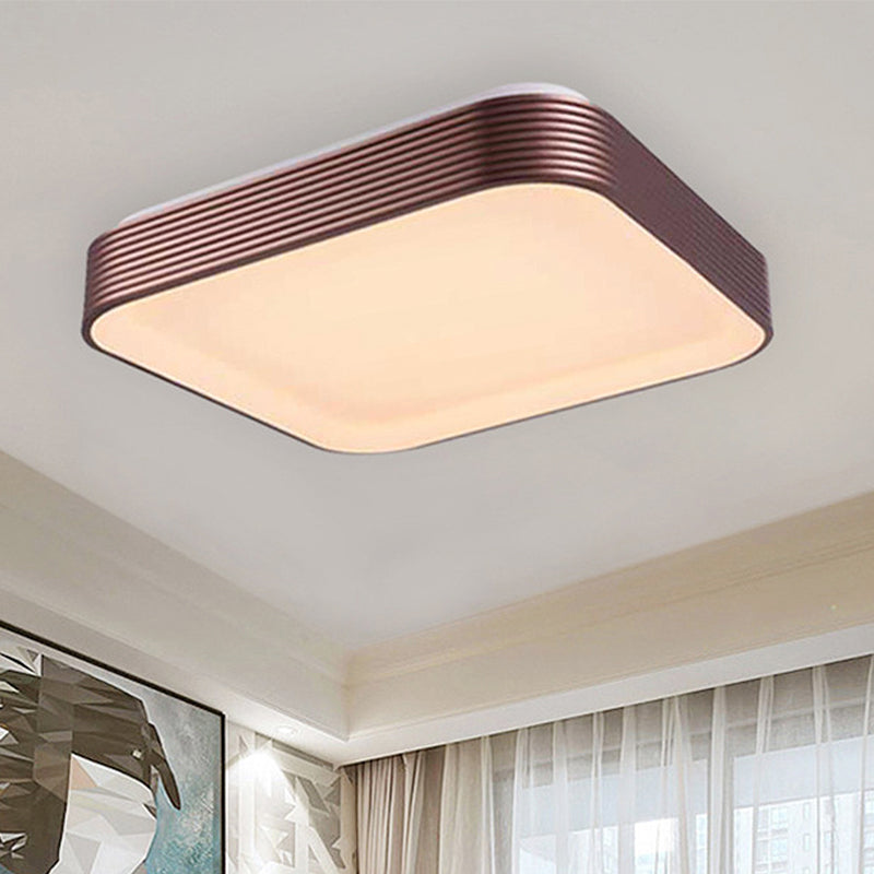 Acrylique Square Ceiling Light Modern 18 "/23.5" Wide Dark Red LED Flush Mount Light Fixture