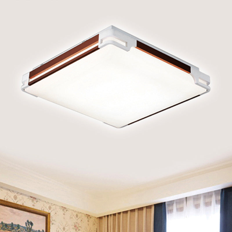 Thin Acrylic Ceiling Light Fixture Simplicity 20.5"/25"/35" Wide LED Brown Flushmount Lighting