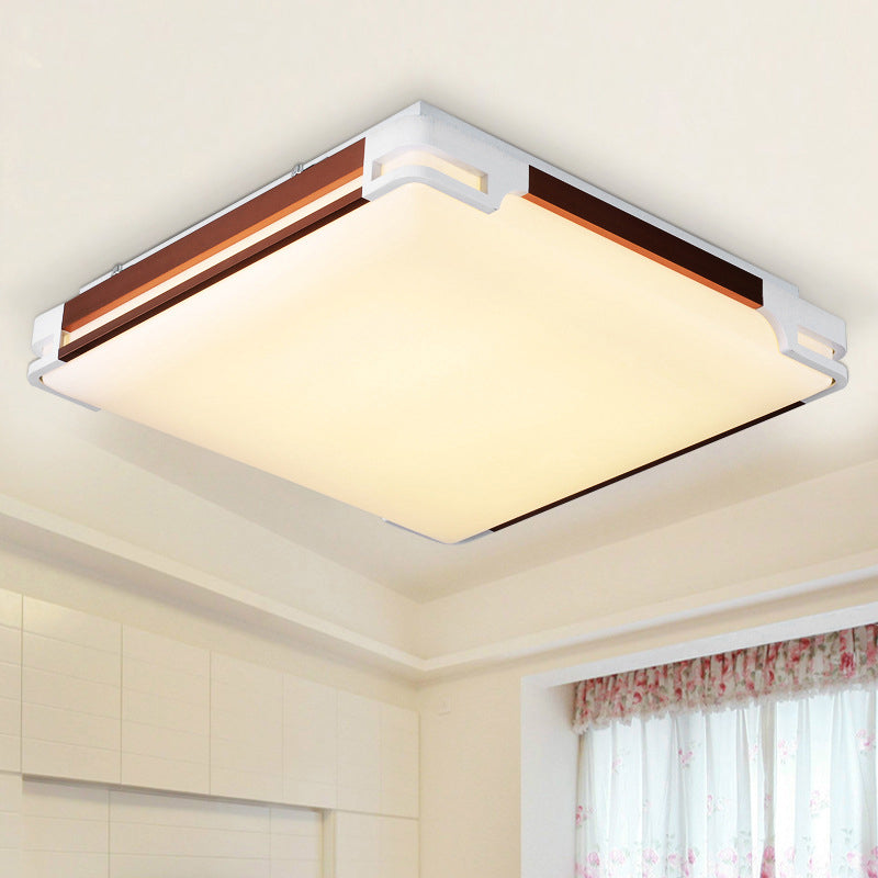 Thin Acrylic Ceiling Light Fixture Simplicity 20.5"/25"/35" Wide LED Brown Flushmount Lighting