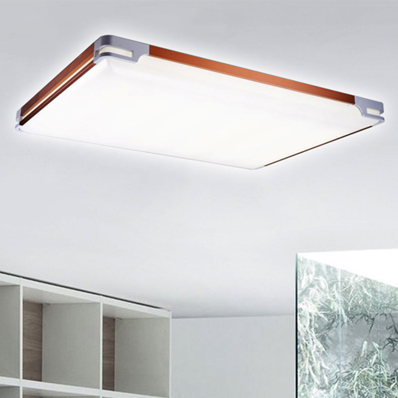 Thin Acrylic Ceiling Light Fixture Simplicity 20.5"/25"/35" Wide LED Brown Flushmount Lighting