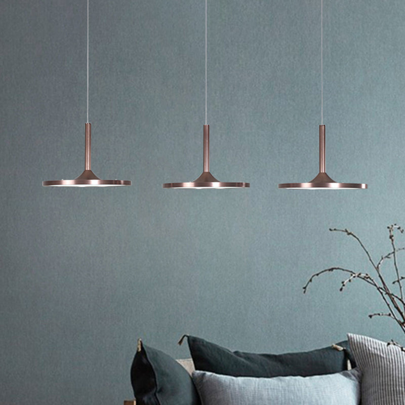 Circular Metal Hanging Light Kit Simplicity LED Black/Brown Pendant Light Fixture in Warm/White/Natural Light