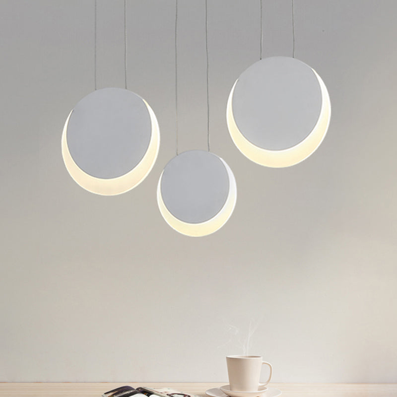 Moon Shaped Multi Light Pendant Nordic Metal 3/4/5 Lights White Cluster Pendant Light in Warm/White Light