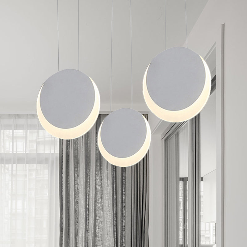 Apice multipla a forma di luna Metal Nordic Metal 3/4/5 Luci Cluster Bianco Luce a sospensione in luce calda/bianca