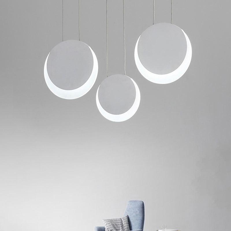 Apice multipla a forma di luna Metal Nordic Metal 3/4/5 Luci Cluster Bianco Luce a sospensione in luce calda/bianca