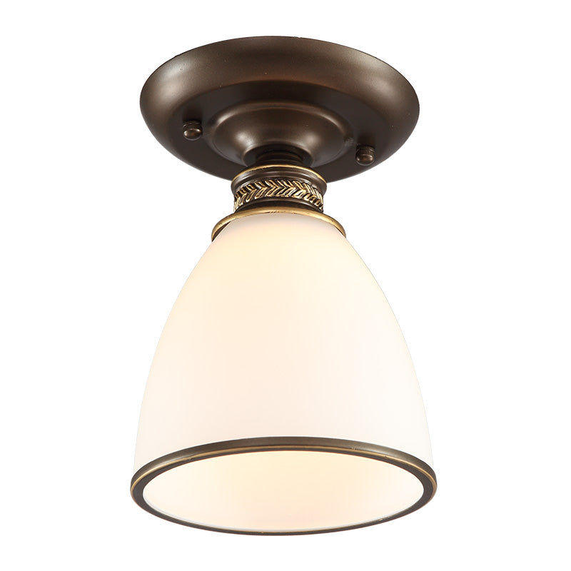 Kleine trap semi -flush mount licht vintage maaltijd 1 kop dicht bij plafondlicht