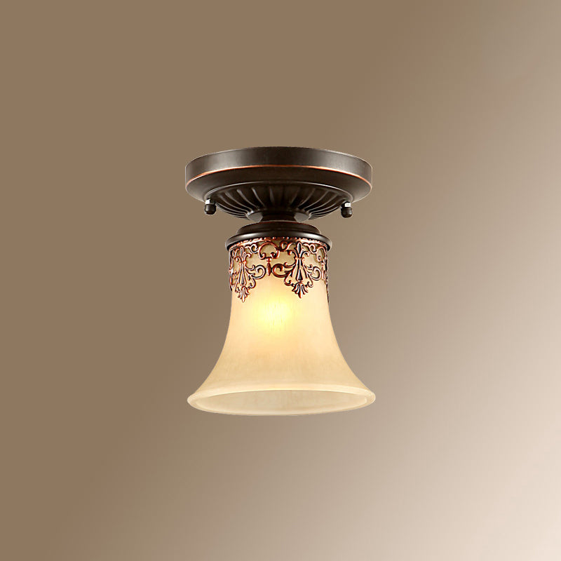 Kleine trap semi -flush mount licht vintage maaltijd 1 kop dicht bij plafondlicht