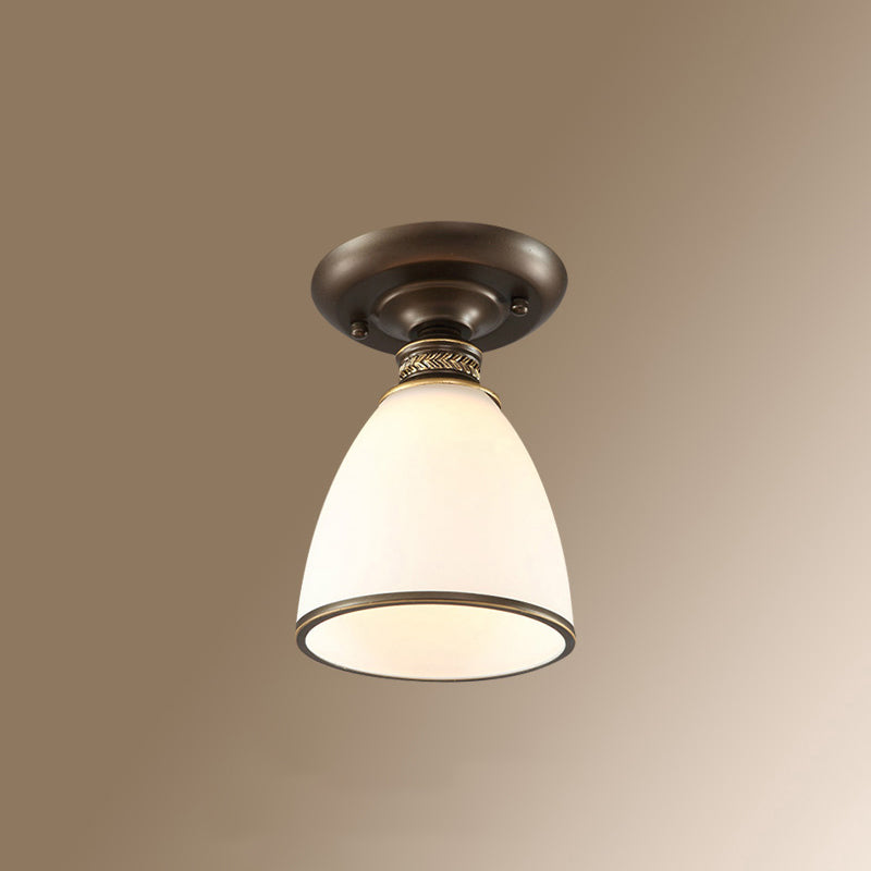 Kleine trap semi -flush mount licht vintage maaltijd 1 kop dicht bij plafondlicht