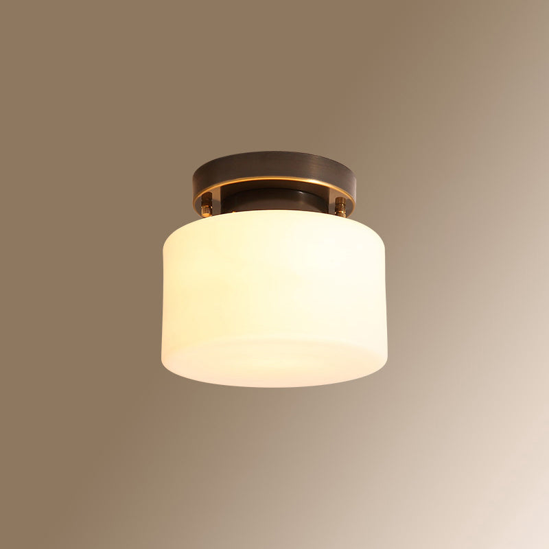 Kleine trap semi -flush mount licht vintage maaltijd 1 kop dicht bij plafondlicht