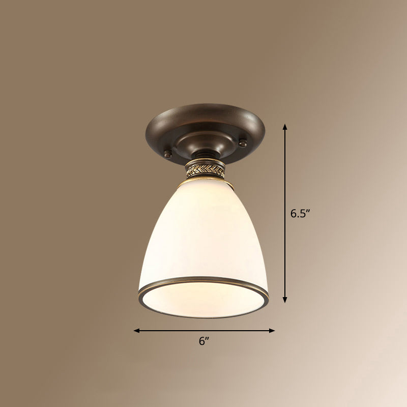 Kleine trap semi -flush mount licht vintage maaltijd 1 kop dicht bij plafondlicht