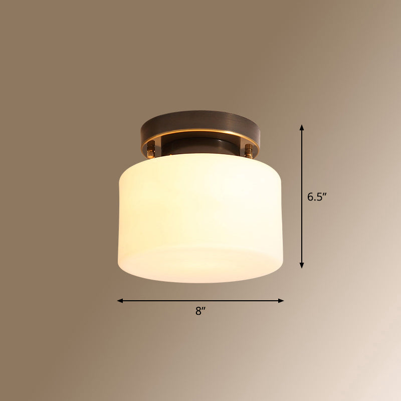 Kleine trap semi -flush mount licht vintage maaltijd 1 kop dicht bij plafondlicht