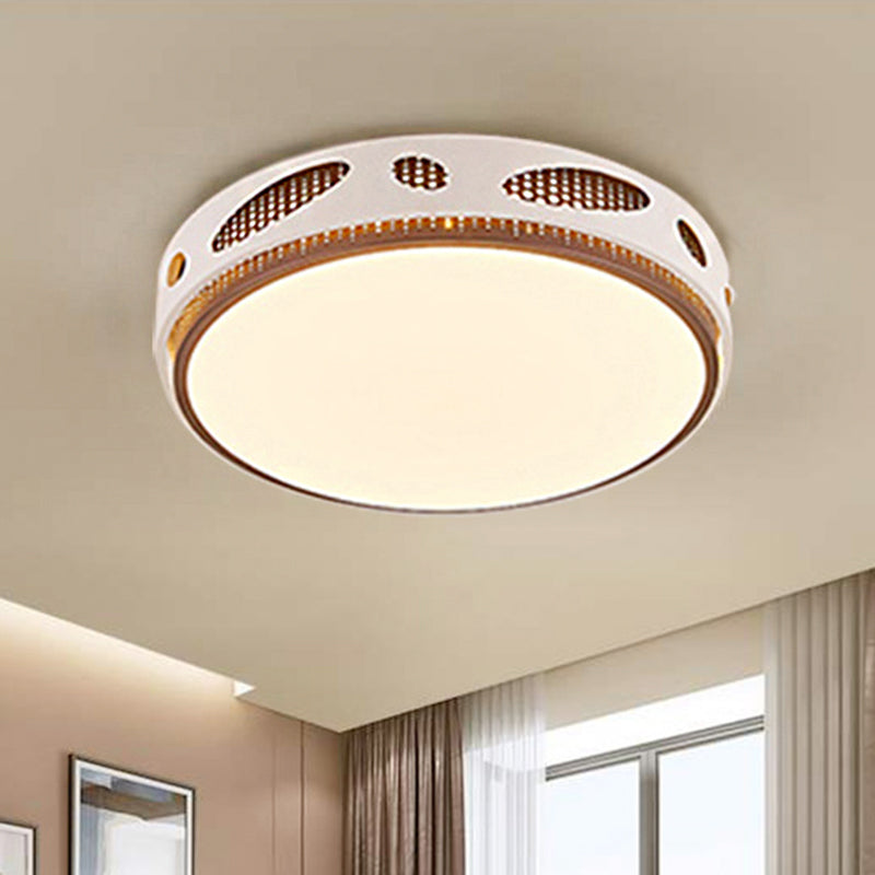 Round Ceiling Light Fixture Simplicity Acrylic LED White Flushmount Lighting in Warm/White Light