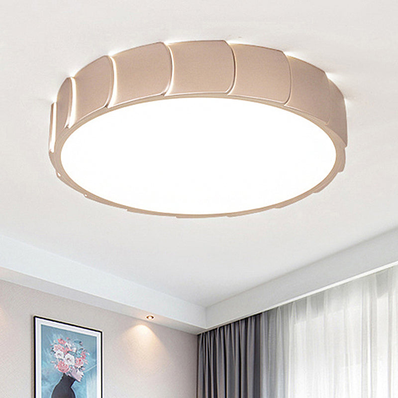 Simple LED Flush Mount with Acrylic Shade Rose Gold Circular Flush Ceiling Light in Warm/White Light