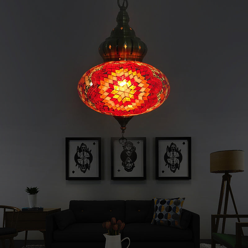 Sferische plafondlamp Vintage Wit/rood/blauw glas 1/5 bollen Hanglampje Lamp voor koffiehuis