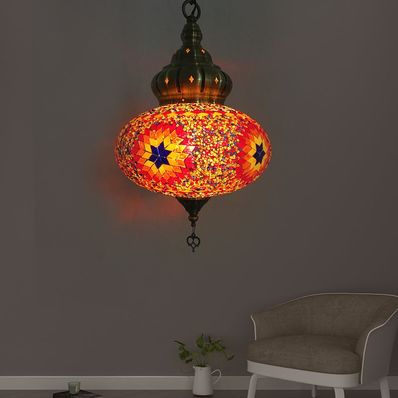 Sferische plafondlamp Vintage Wit/rood/blauw glas 1/5 bollen Hanglampje Lamp voor koffiehuis