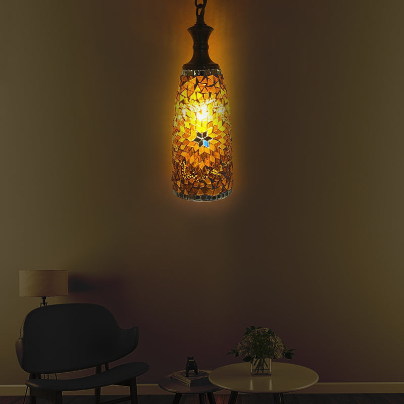 1/3 Lampenlampen Urnen Deckenlampe Tradition rot/himmelblau/goldenes Glas HABTE LEISTUNG FÜR DEN Esszimmer