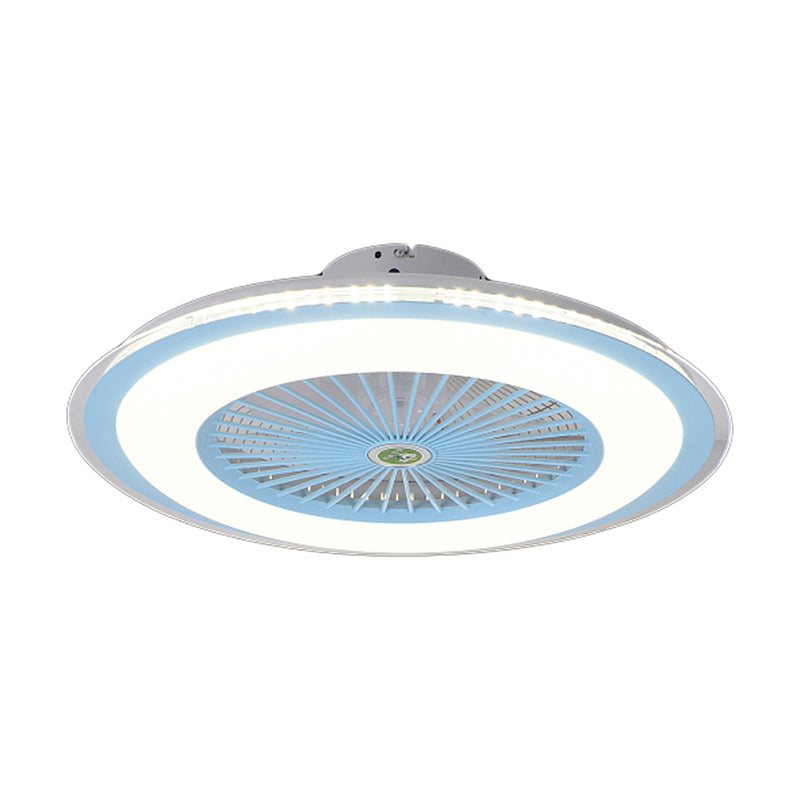 Light semifulico a filo da letto a filo da letto a filo da letto da 23,5 "Luce ventilatore a soffitto Macaron a LED con 5 pale e telecomando