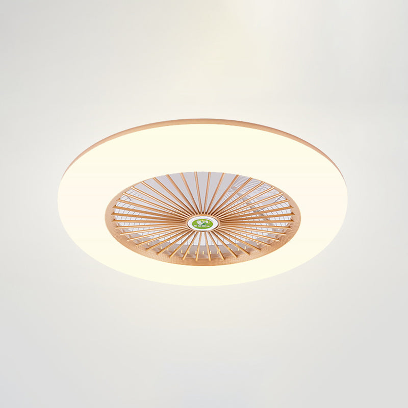 5 lame rotonde ventilatore a soffitto a soffitto leggero in metallo lampada a monte semifulpa a LED NORDIC