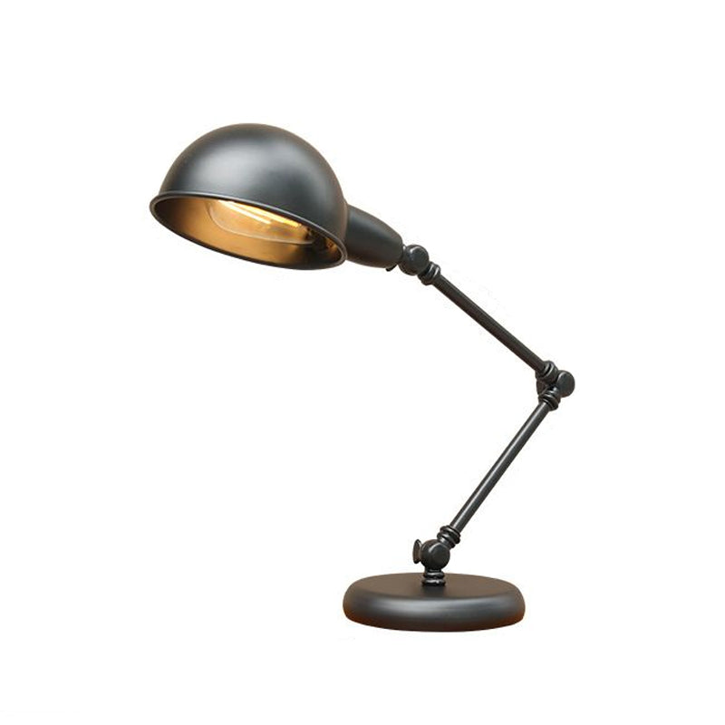 Metall 3-Gelenkschwingen Arm Task Light Industrial 1 Glühbirnen Schlafzimmer Tischlampe mit Schatten in Schwarz