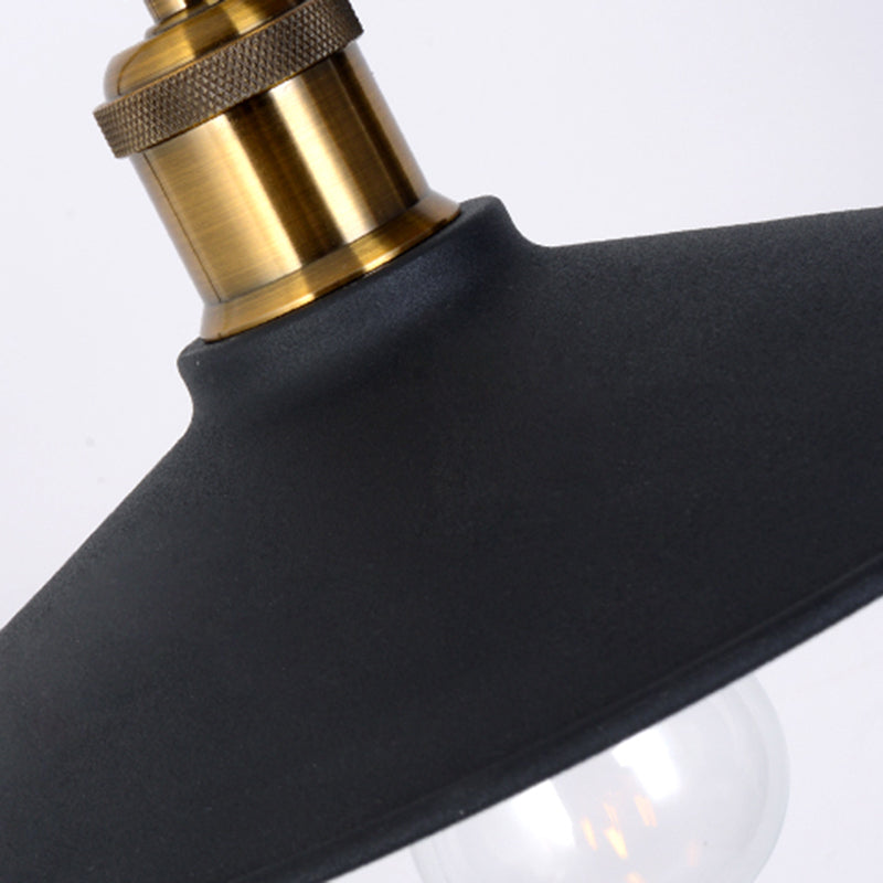 Single Wide Flared Reading Lamp Industrial Matte Black Metal Table Light with Balance Arm