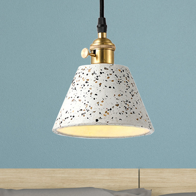 1 Light Pendant Lighting with Cone Concrete Shade in Nordic Style Black/Blue/Green Hanging Light